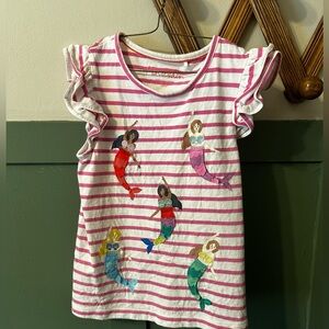 Boden Mermaid Striped Kids Shirt